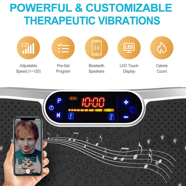 AXV Vibration Plate Fitness Platform Exercise Machine Vibrating Lymphatic Drainage Shaking Full Body Shaker Workout Vibrate Stand Shake Board Sport Gym for Weight Loss Fat Burner for Women Men