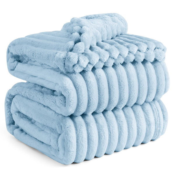 Bedsure Blue Fleece Blanket for Couch - Super Soft Cozy Blankets for Women, Cute Small Blanket for Girls, 50x60 Inches