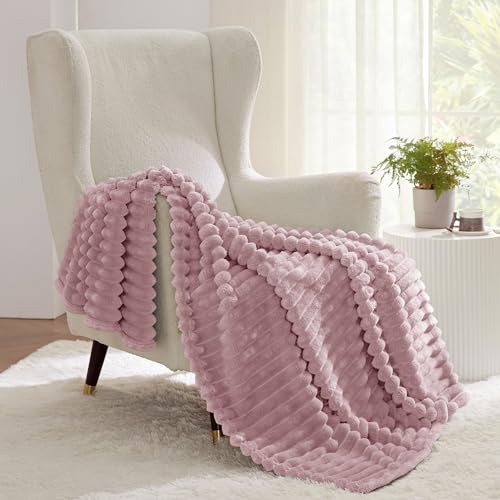 Bedsure Blue Fleece Blanket for Couch - Super Soft Cozy Blankets for Women, Cute Small Blanket for Girls, 50x60 Inches