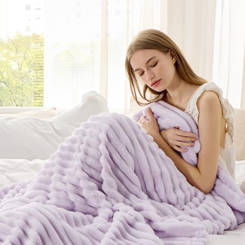 Bedsure Blue Fleece Blanket for Couch - Super Soft Cozy Blankets for Women, Cute Small Blanket for Girls, 50x60 Inches