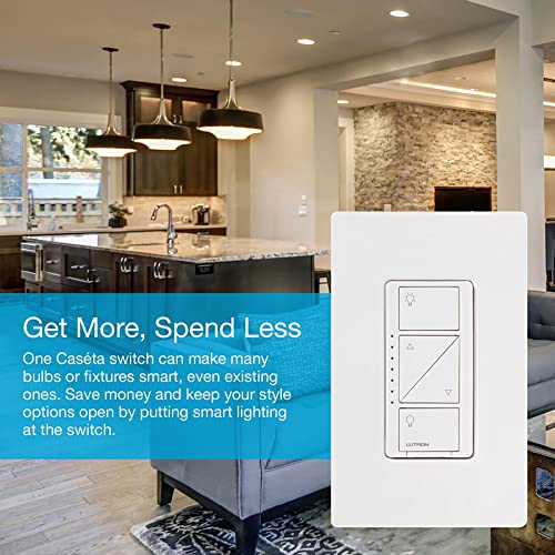 Lutron Caseta Smart Lighting Kit w/ Hub, 2 Original Dimmer Switches, 2 Pico Remotes, & More, for LED Bulbs, Works w/ Alexa, Apple Homekit, Google Home, 150W Single-Pole/3-Way, P-BDG-PKG2W-A