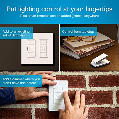 Lutron Caseta Smart Lighting Kit w/ Hub, 2 Original Dimmer Switches, 2 Pico Remotes, & More, for LED Bulbs, Works w/ Alexa, Apple Homekit, Google Home, 150W Single-Pole/3-Way, P-BDG-PKG2W-A