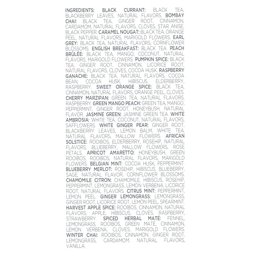 Tea Forte Warming Joy Holiday Herbal Tea Advent Calendar, Gift Set of 24 Pyramid Infuser Tea Bags with Numbered Calendar