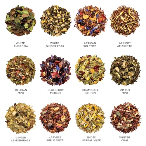 Tea Forte Warming Joy Holiday Herbal Tea Advent Calendar, Gift Set of 24 Pyramid Infuser Tea Bags with Numbered Calendar