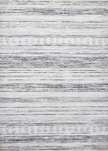 Area Rug Living Room Rugs - 5x7 Washable Large Soft Neutral Boho Moroccan Bohemian Farmhouse Rug Indoor Floor Carpet for Bedroom Under Dining Table Home Office Decor - Cream Brown