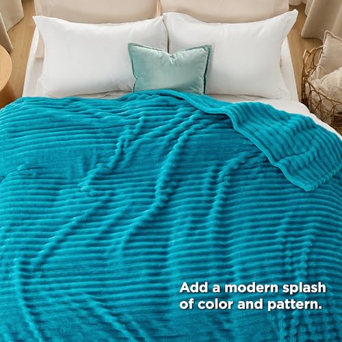 Bedsure Blue Fleece Blanket for Couch - Super Soft Cozy Blankets for Women, Cute Small Blanket for Girls, 50x60 Inches