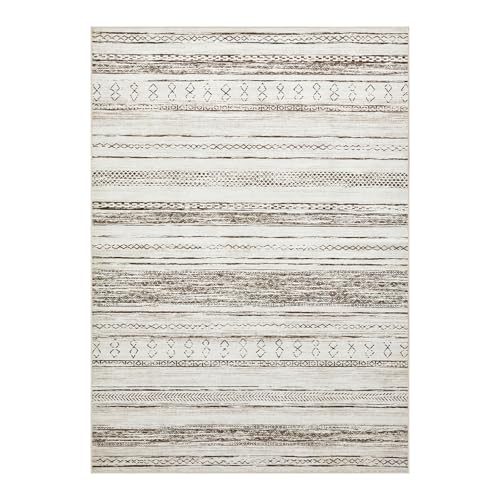 Area Rug Living Room Rugs - 5x7 Washable Large Soft Neutral Boho Moroccan Bohemian Farmhouse Rug Indoor Floor Carpet for Bedroom Under Dining Table Home Office Decor - Cream Brown