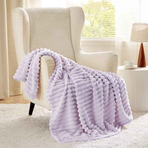 Bedsure Blue Fleece Blanket for Couch - Super Soft Cozy Blankets for Women, Cute Small Blanket for Girls, 50x60 Inches