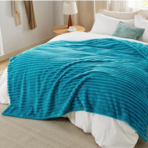 Bedsure Blue Fleece Blanket for Couch - Super Soft Cozy Blankets for Women, Cute Small Blanket for Girls, 50x60 Inches