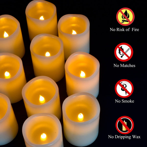 Vinkor Flameless Candles Battery Operated Candles Real Wax Pillar LED Candles with 10-Key Remote and Cycling 24 Hours Timer (Ivory 4" 5" 6" 7" 8" 9")