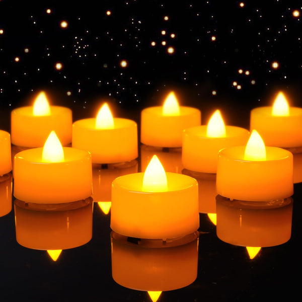 Amagic 12/24/50/100/150 Pack Battery Operated Tea Lights Candles, Fake Tealights Candles, Flameless LED Tea Lights for Halloween, Wedding, Votive, Festival, Table Decor(12 Pack, Warm White)