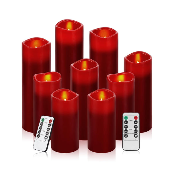 Vinkor Flameless Candles Battery Operated Candles Real Wax Pillar LED Candles with 10-Key Remote and Cycling 24 Hours Timer (Ivory 4" 5" 6" 7" 8" 9")