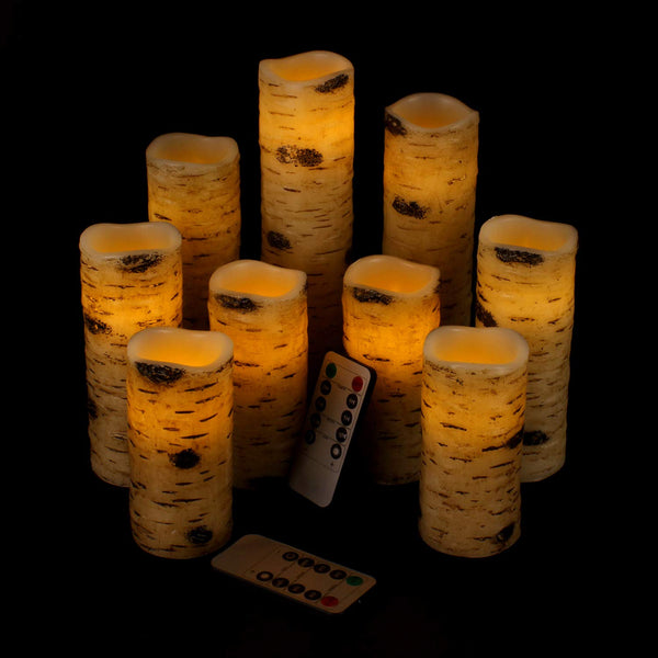 Vinkor Flameless Candles Battery Operated Candles Real Wax Pillar LED Candles with 10-Key Remote and Cycling 24 Hours Timer (Ivory 4" 5" 6" 7" 8" 9")