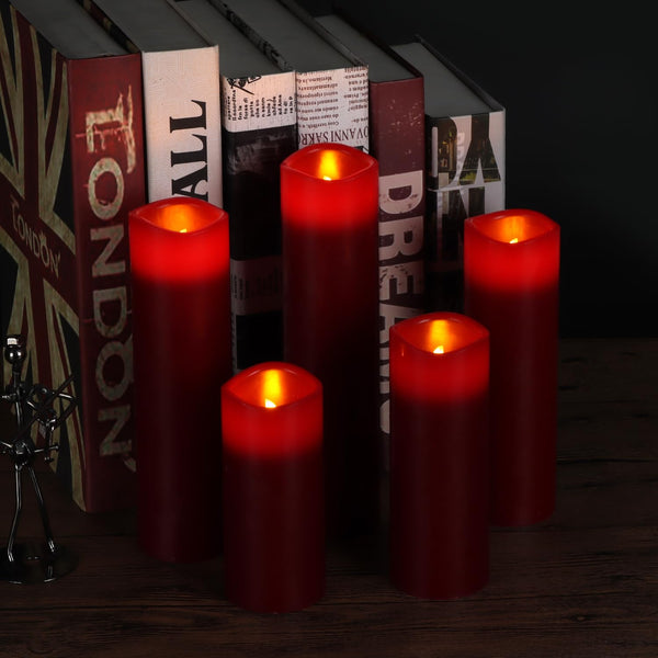 Vinkor Flameless Candles Battery Operated Candles Real Wax Pillar LED Candles with 10-Key Remote and Cycling 24 Hours Timer (Ivory 4" 5" 6" 7" 8" 9")