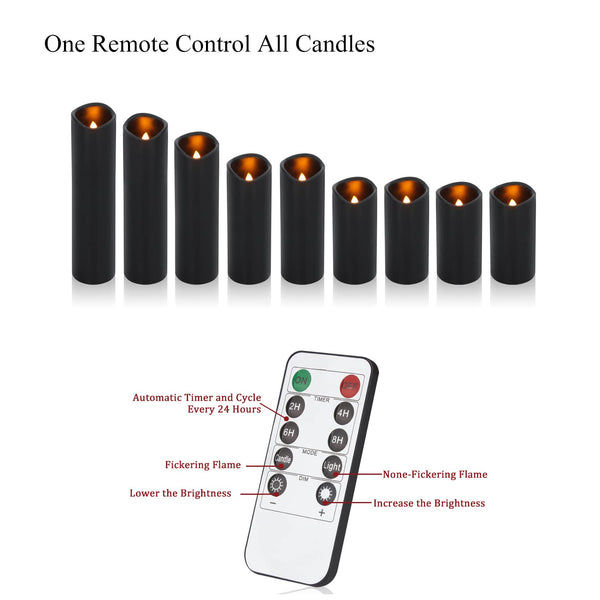 Vinkor Flameless Candles Battery Operated Candles Real Wax Pillar LED Candles with 10-Key Remote and Cycling 24 Hours Timer (Ivory 4" 5" 6" 7" 8" 9")