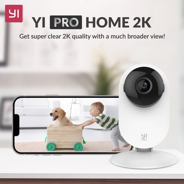 YI Pro 2K Home Security Camera, 2.4Ghz Indoor Camera with Person, Vehicle, Animal Smart Detection, Phone App for Baby, Pet, Dog Monitoring, Works with Alexa and Google Assistant 2Packs