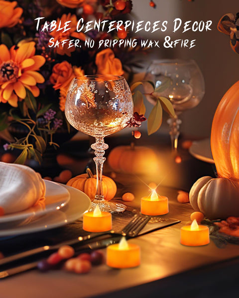 Amagic 12/24/50/100/150 Pack Battery Operated Tea Lights Candles, Fake Tealights Candles, Flameless LED Tea Lights for Halloween, Wedding, Votive, Festival, Table Decor(12 Pack, Warm White)