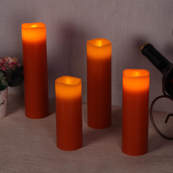 Vinkor Flameless Candles Battery Operated Candles Real Wax Pillar LED Candles with 10-Key Remote and Cycling 24 Hours Timer (Ivory 4" 5" 6" 7" 8" 9")