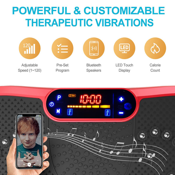 AXV Vibration Plate Fitness Platform Exercise Machine Vibrating Lymphatic Drainage Shaking Full Body Shaker Workout Vibrate Stand Shake Board Sport Gym for Weight Loss Fat Burner for Women Men