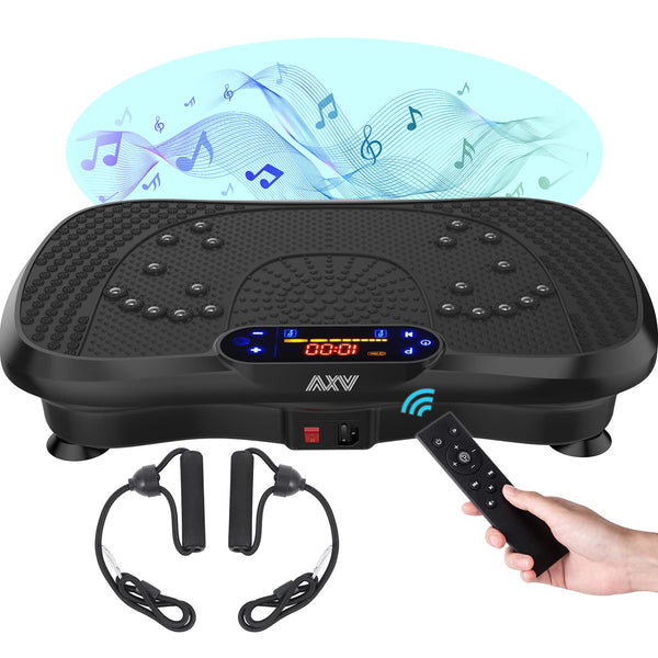 AXV Vibration Plate Fitness Platform Exercise Machine Vibrating Lymphatic Drainage Shaking Full Body Shaker Workout Vibrate Stand Shake Board Sport Gym for Weight Loss Fat Burner for Women Men