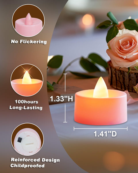 Amagic 12/24/50/100/150 Pack Battery Operated Tea Lights Candles, Fake Tealights Candles, Flameless LED Tea Lights for Halloween, Wedding, Votive, Festival, Table Decor(12 Pack, Warm White)