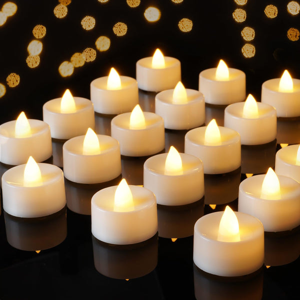 Amagic 12/24/50/100/150 Pack Battery Operated Tea Lights Candles, Fake Tealights Candles, Flameless LED Tea Lights for Halloween, Wedding, Votive, Festival, Table Decor(12 Pack, Warm White)