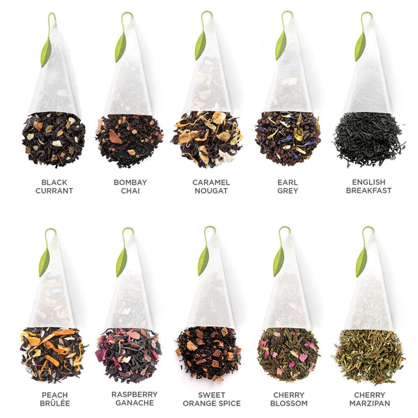 Tea Forte Warming Joy Holiday Herbal Tea Advent Calendar, Gift Set of 24 Pyramid Infuser Tea Bags with Numbered Calendar