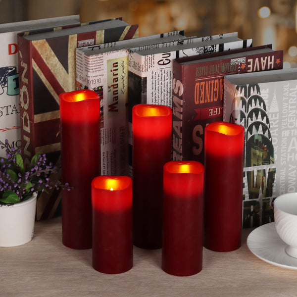 Vinkor Flameless Candles Battery Operated Candles Real Wax Pillar LED Candles with 10-Key Remote and Cycling 24 Hours Timer (Ivory 4" 5" 6" 7" 8" 9")