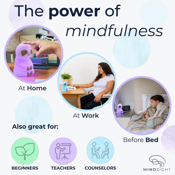 Mindsight 'Breathing Buddha' Guided Visual Meditation Tool for Mindfulness | Slow Your Breathing & Calm Your Mind for Stress & Anxiety Relief | Perfect for Adults & Kids | Relaxing Self Care Gift