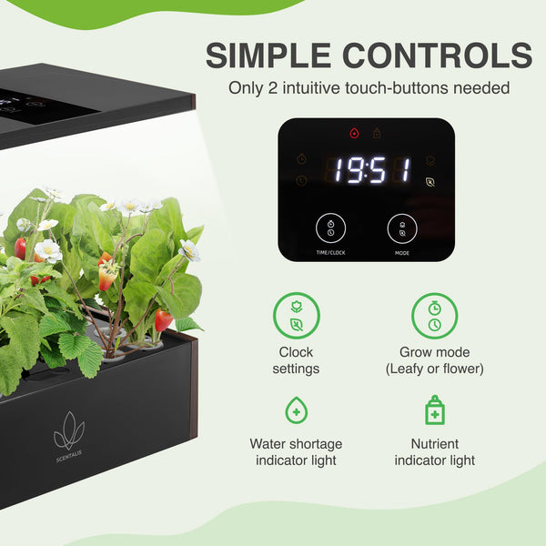 Vita Indoor Hydroponics Growing System Kit, 12/16/20 Pods, 10L Water Tank, Indoor Herb Garden with 5X Faster Growth, Indoor Gardening System with 25" Extendible Rod for Indoor Plants