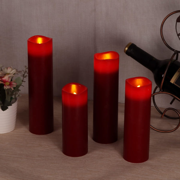 Vinkor Flameless Candles Battery Operated Candles Real Wax Pillar LED Candles with 10-Key Remote and Cycling 24 Hours Timer (Ivory 4" 5" 6" 7" 8" 9")