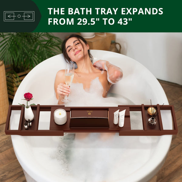 ROYAL CRAFT WOOD Premium Foldable Bathtub Tray - Expandable Bath Tray for Tub - Luxury Bathtub & Bathroom Accessories