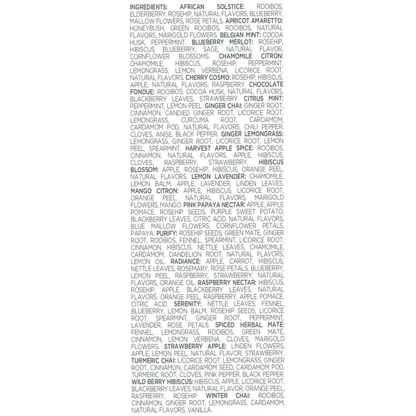 Tea Forte Warming Joy Holiday Herbal Tea Advent Calendar, Gift Set of 24 Pyramid Infuser Tea Bags with Numbered Calendar