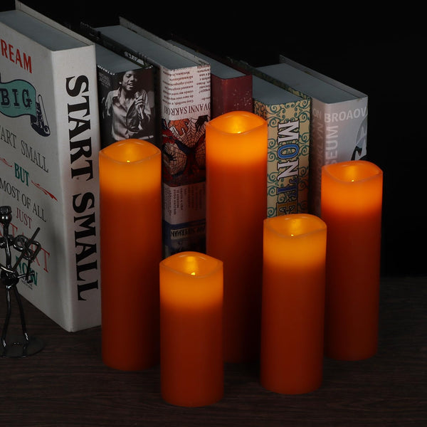 Vinkor Flameless Candles Battery Operated Candles Real Wax Pillar LED Candles with 10-Key Remote and Cycling 24 Hours Timer (Ivory 4" 5" 6" 7" 8" 9")