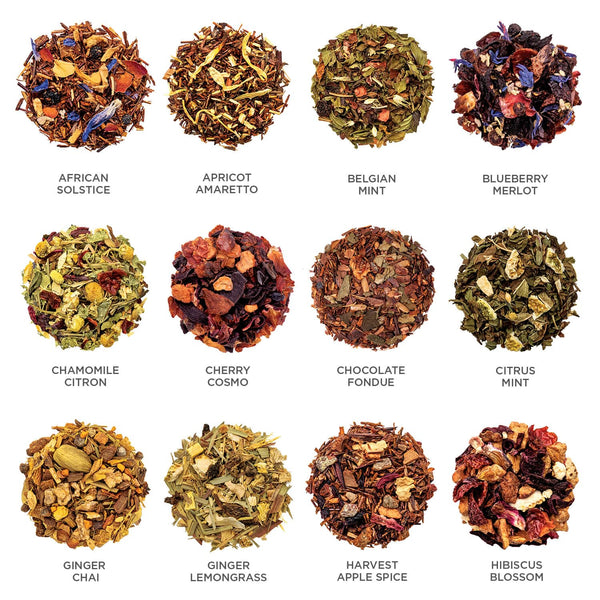 Tea Forte Warming Joy Holiday Herbal Tea Advent Calendar, Gift Set of 24 Pyramid Infuser Tea Bags with Numbered Calendar