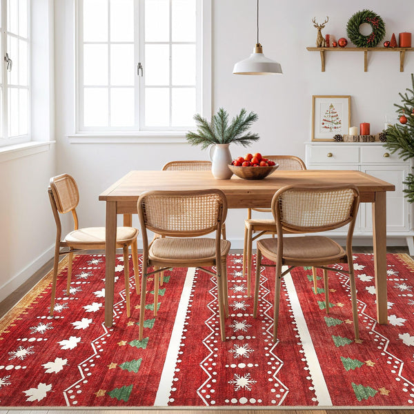 Area Rug Living Room Rugs - 5x7 Washable Large Soft Neutral Boho Moroccan Bohemian Farmhouse Rug Indoor Floor Carpet for Bedroom Under Dining Table Home Office Decor - Cream Brown