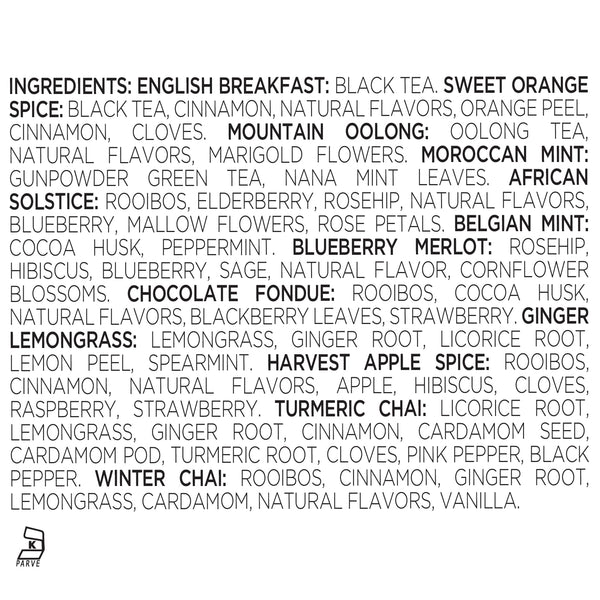 Tea Forte Warming Joy Holiday Herbal Tea Advent Calendar, Gift Set of 24 Pyramid Infuser Tea Bags with Numbered Calendar