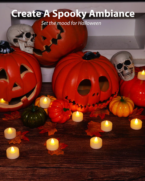 Amagic 12/24/50/100/150 Pack Battery Operated Tea Lights Candles, Fake Tealights Candles, Flameless LED Tea Lights for Halloween, Wedding, Votive, Festival, Table Decor(12 Pack, Warm White)