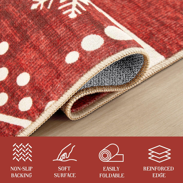 Area Rug Living Room Rugs - 5x7 Washable Large Soft Neutral Boho Moroccan Bohemian Farmhouse Rug Indoor Floor Carpet for Bedroom Under Dining Table Home Office Decor - Cream Brown