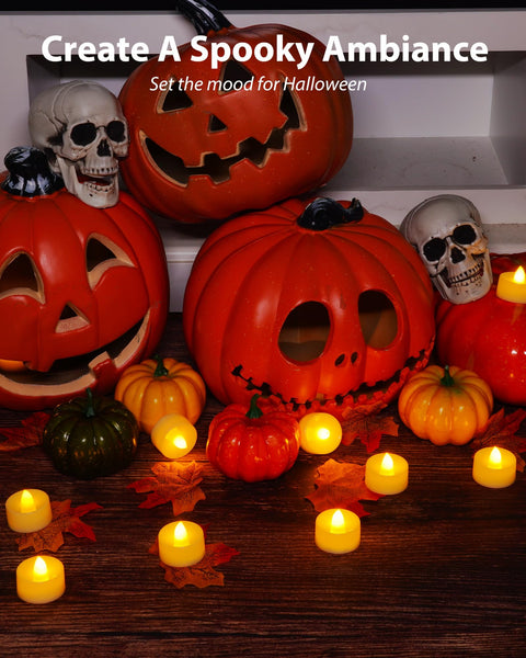 Amagic 12/24/50/100/150 Pack Battery Operated Tea Lights Candles, Fake Tealights Candles, Flameless LED Tea Lights for Halloween, Wedding, Votive, Festival, Table Decor(12 Pack, Warm White)