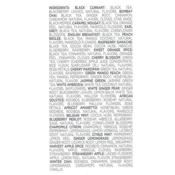 Tea Forte Warming Joy Holiday Herbal Tea Advent Calendar, Gift Set of 24 Pyramid Infuser Tea Bags with Numbered Calendar