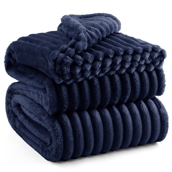 Bedsure Blue Fleece Blanket for Couch - Super Soft Cozy Blankets for Women, Cute Small Blanket for Girls, 50x60 Inches