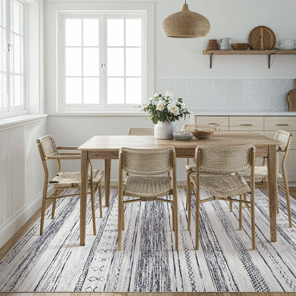Area Rug Living Room Rugs - 5x7 Washable Large Soft Neutral Boho Moroccan Bohemian Farmhouse Rug Indoor Floor Carpet for Bedroom Under Dining Table Home Office Decor - Cream Brown