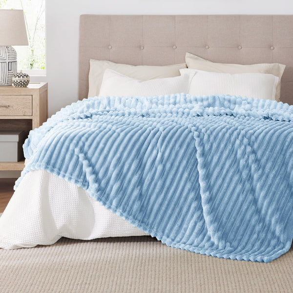 Bedsure Blue Fleece Blanket for Couch - Super Soft Cozy Blankets for Women, Cute Small Blanket for Girls, 50x60 Inches