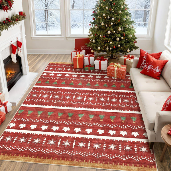 Area Rug Living Room Rugs - 5x7 Washable Large Soft Neutral Boho Moroccan Bohemian Farmhouse Rug Indoor Floor Carpet for Bedroom Under Dining Table Home Office Decor - Cream Brown
