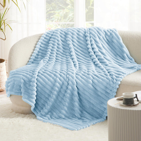 Bedsure Blue Fleece Blanket for Couch - Super Soft Cozy Blankets for Women, Cute Small Blanket for Girls, 50x60 Inches