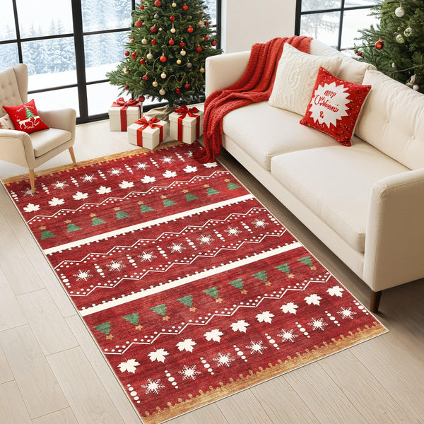 Area Rug Living Room Rugs - 5x7 Washable Large Soft Neutral Boho Moroccan Bohemian Farmhouse Rug Indoor Floor Carpet for Bedroom Under Dining Table Home Office Decor - Cream Brown