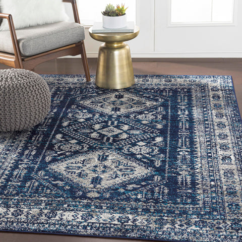 Livabliss Desta Vintage Oriental Area Rug,5'3" x 7'3",Navy