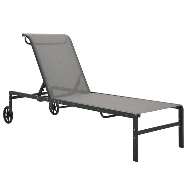 vidaXL Sun Loungers 2 pcs with Table Textilene and Steel-5