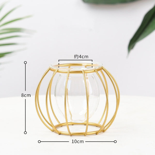 Nordic Simple Golden Glass Vase